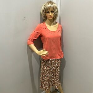 Vintage Women’s Patterned A-Line Skirt. Size 10